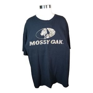 Mossy Oak T Shirt Tee Black Camouflage Short Sleeves Top Unisex Women Men Sz 3XL